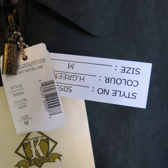 VINTAGE *NWT* KENPO Suede Jacket Size M Men Lined Zipper Hunter Green 90s Y2K - Picture 15 of 16